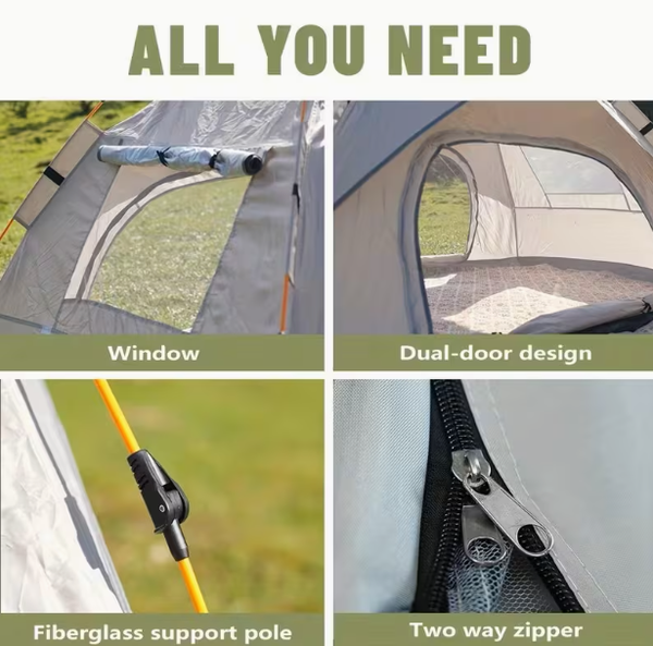 2 Adults/ 2 Children Outdoor Automatic Quick-Opening Tent Lightweight Tent