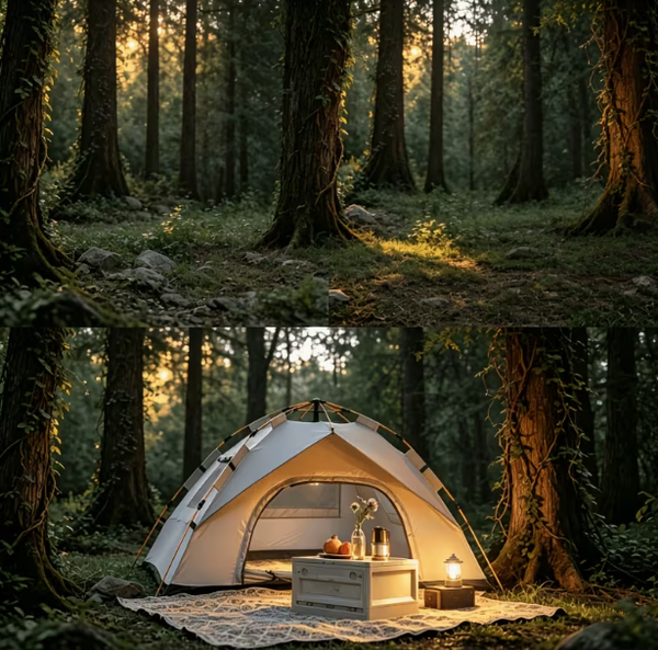 2 Adults/ 2 Children Outdoor Automatic Quick-Opening Tent Lightweight Tent
