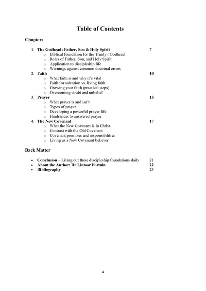 Discipleship Foundations / Dissipelskap Fondamente Dr.Lintoor Fortuin