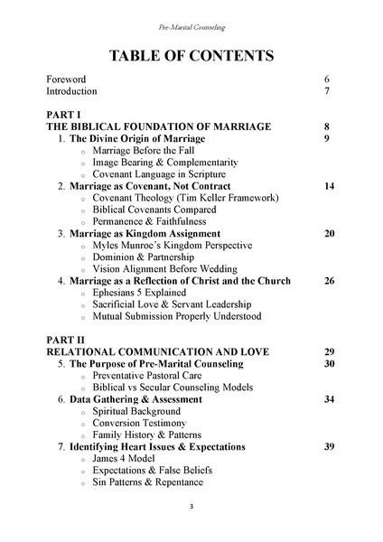 The Pre-Marital Counseling Manual
