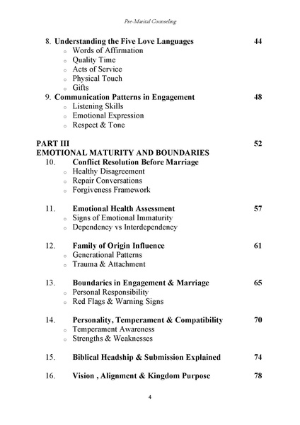 The Pre-Marital Counseling Manual
