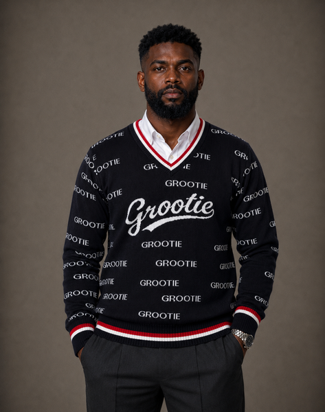 Grootie V-neck Jumper - Navy