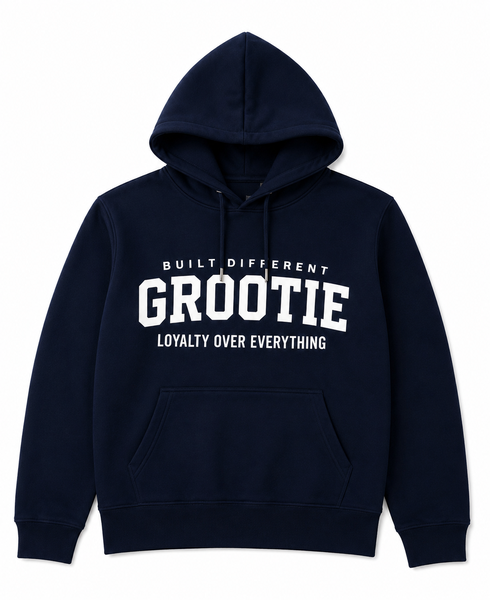 GROOTIE Built Different Navy Hoodie