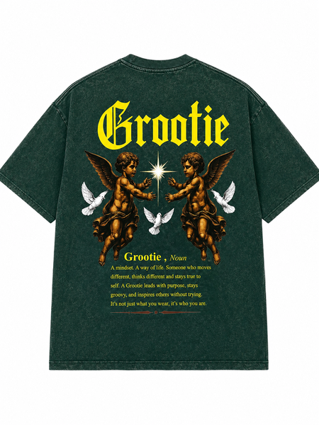 Grootie Angels T-shirt - Washed Green