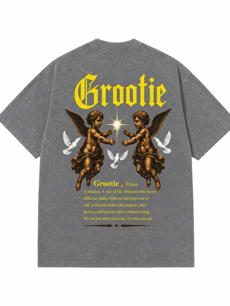 Grootie Angels T-shirt - Washed Grey
