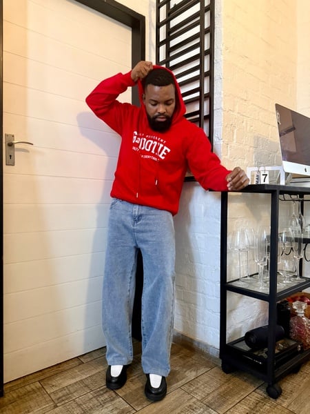 GROOTIE Built Different Red Hoodie