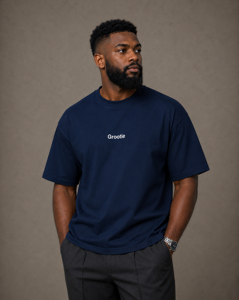 GROOTIE Navy Blue Oversized T-Shirt