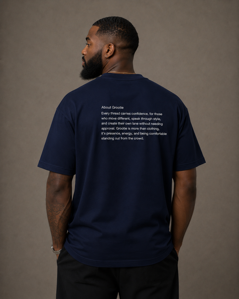 GROOTIE Navy Blue Oversized T-Shirt