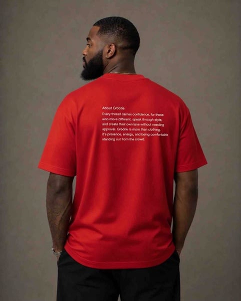 GROOTIE Red Oversized T-Shirt