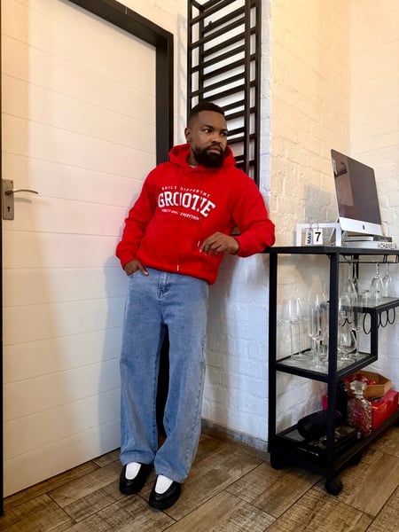 GROOTIE Built Different Red Hoodie