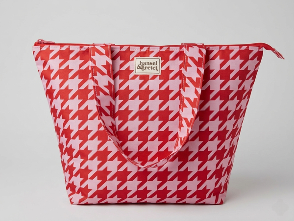 Burgundy Houndstooth