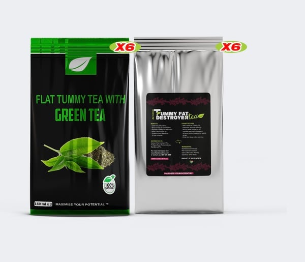Tummy Fat Destroyer Tea & Green Tea: Flat Stomach Tea combo(2x 250 ml)