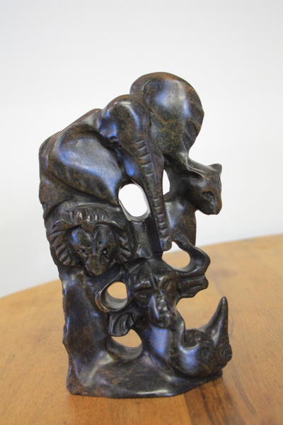 Stone Curved African Big 5 Animals