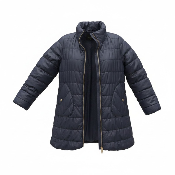 Blue Puffer Jacket with 3/4 Sleeves