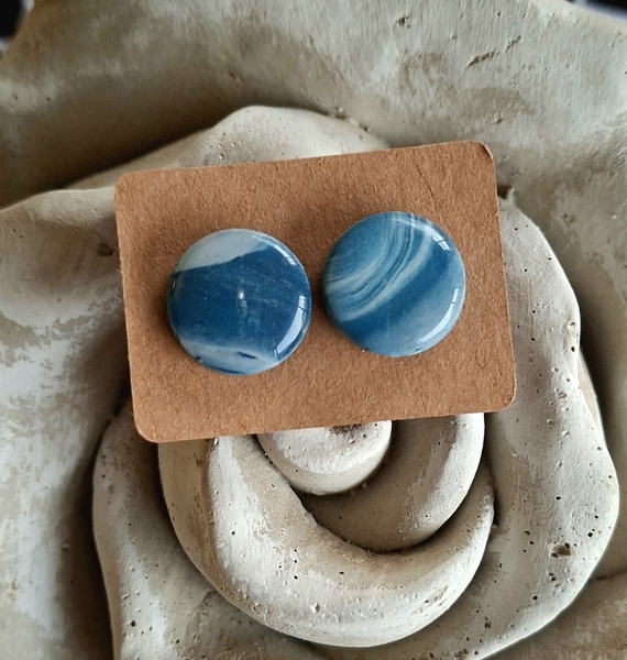 Blue Genes Stud Polymer Clay Earrings