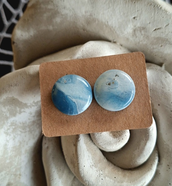 Blue Genes Stud Polymer Clay Earrings