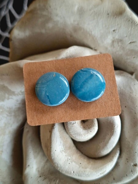 Blue Genes Stud Polymer Clay Earrings