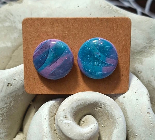 Mermaid Tales Polymer Clay Stud Earrings