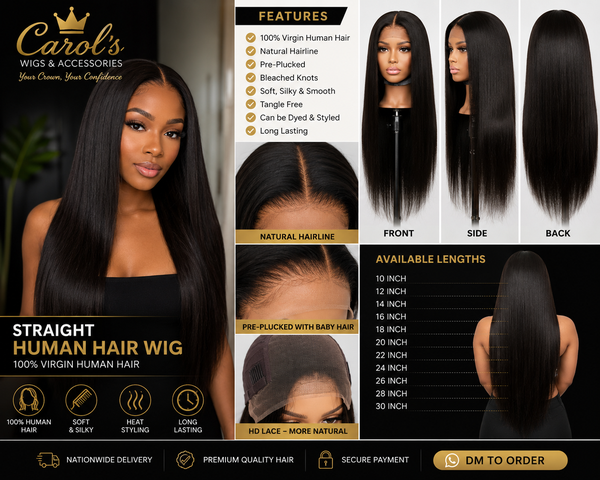 Straight human hair wig picture