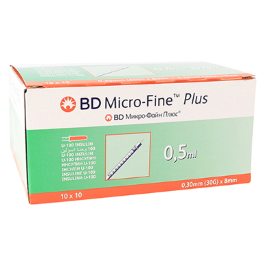 MICRO-FINE+ BD U100 0.5ML 30GX 8MM 100~
