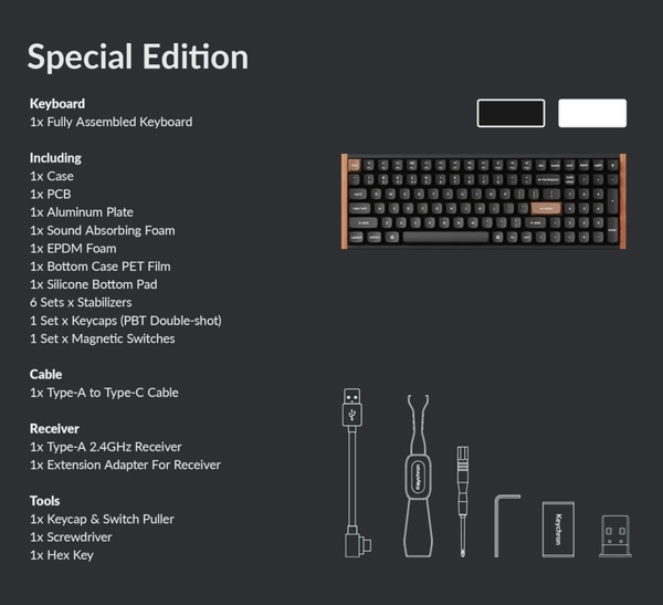 Keychron K4 HE 96% Magnetic Switch Hot-Swap RGB Wireless Keyboard – White (Wood + Aluminium)
