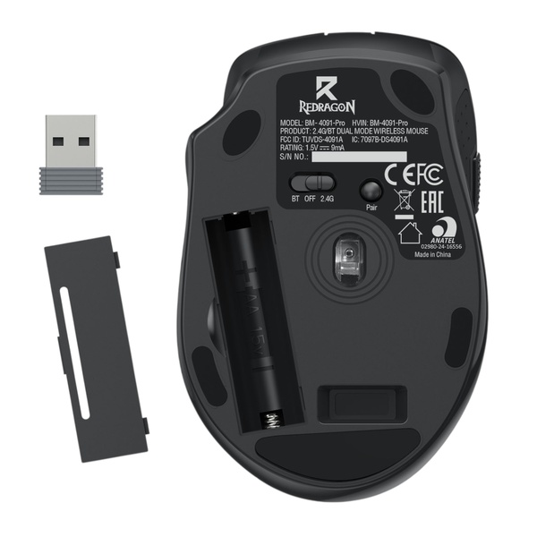 Redragon BM-4091 PRO 26000 DPI Dual Mode Wireless Gaming Mouse – Black