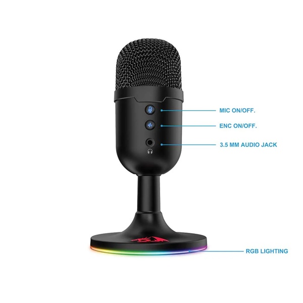 Redragon GM303 PULSAR Gaming Stream Microphone – Black