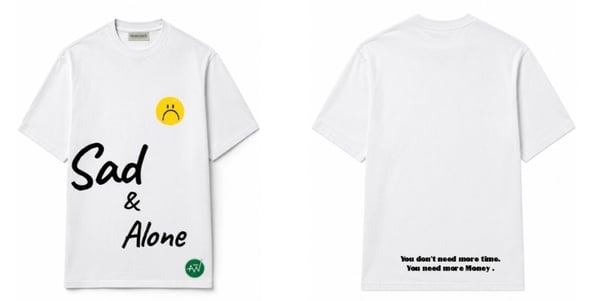 Arkie Sad & Alone round neck t-shirt