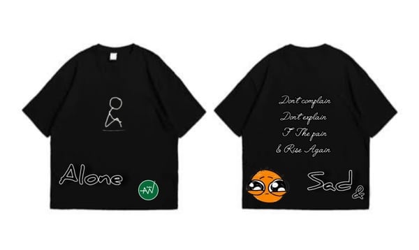 Arkie Sad & Alone round neck t-shirt