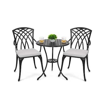 Cast Aluminum 3-Piece April Lattice Patio Sets