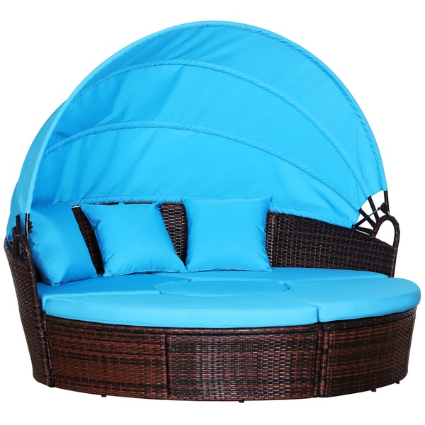 4-Piece Rattan Patio Daybed