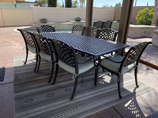 Cast Aluminum 9-Pc Patio Set In Black