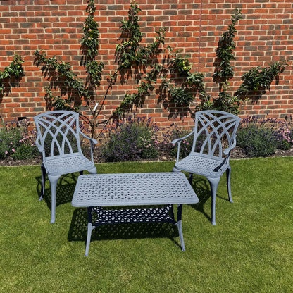 Cast Aluminum 3-Piece April Lattice Garden Set