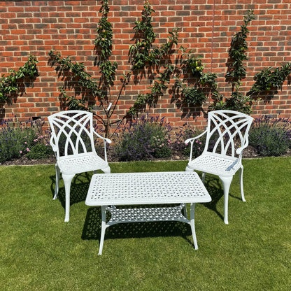 Cast Aluminum 3-Piece April Lattice Garden Set