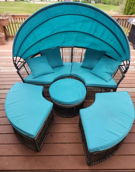 4-Piece Rattan Patio Daybed