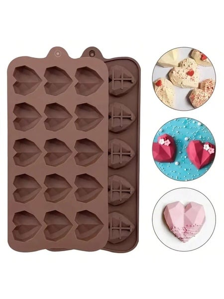 3D Geometric Diamond Heart Silicone Mold