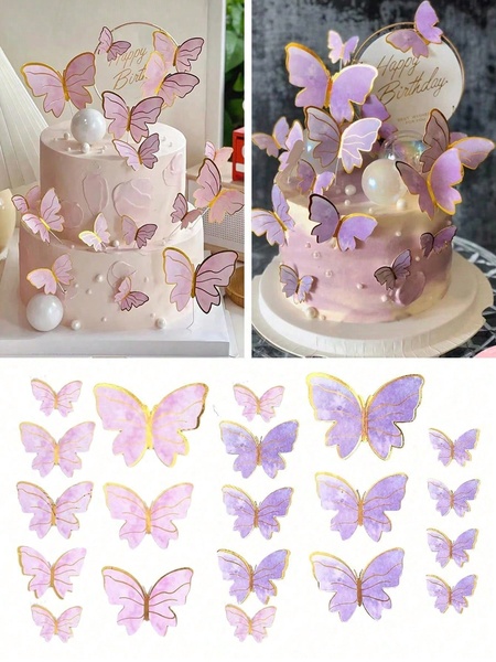Watercolor Butterfly Cake Toppers 10pcs