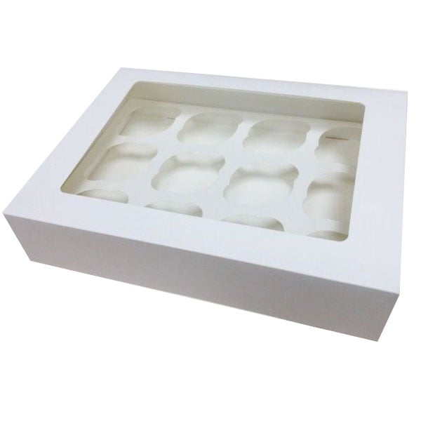 12 Cupcake Box with Window + Insert