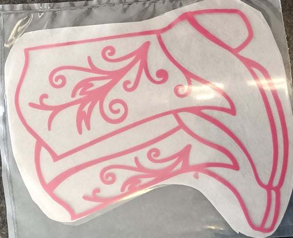 Iron on decals cowboy boots