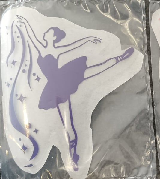 Iron on decal dancing girl purple