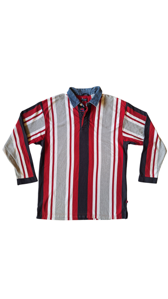 Striped long sleeve golf shirt