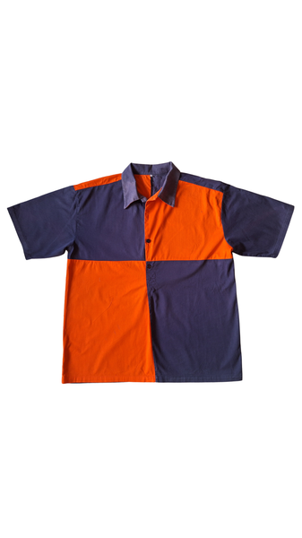 Navy and orange golf shirt