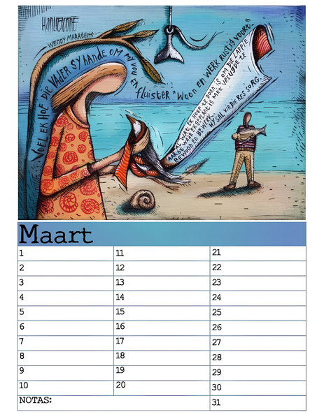 A4 Birthday Calendars/Verjaarsdag Kalenders