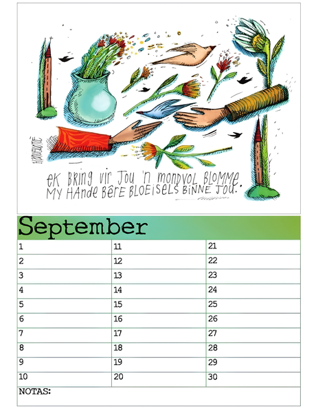 A4 Birthday Calendars/Verjaarsdag Kalenders