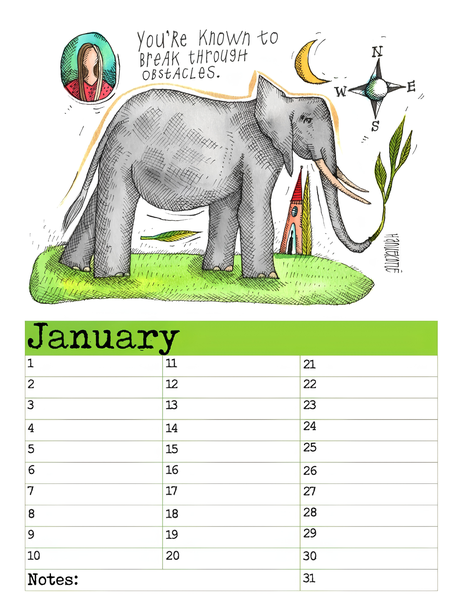 A4 Birthday Calendars/Verjaarsdag Kalenders
