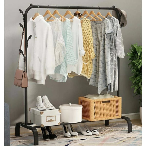 Single Rail Clothes Organiser with Shoe Shelf