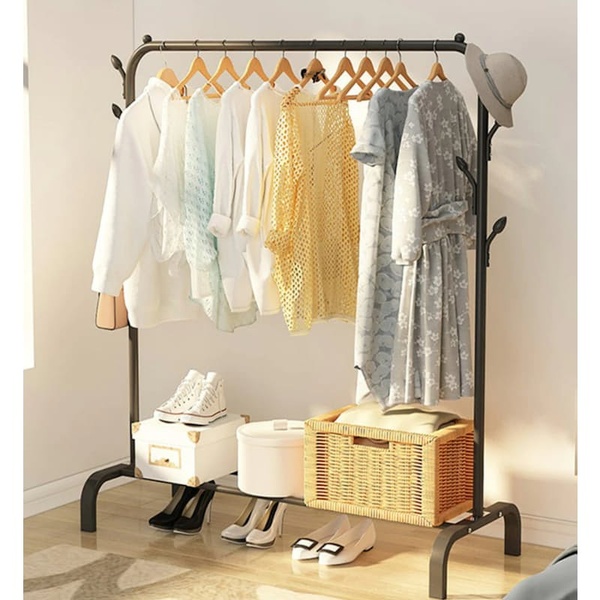 Single Rail Clothes Organiser with Shoe Shelf