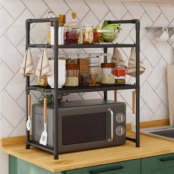 2-Tier Microwave Organiser & Kitchen Storage Shelf