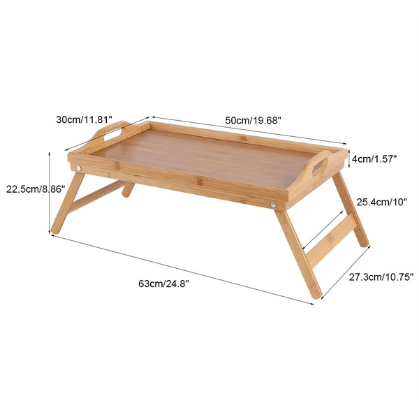 Foldable wooden Breakfast Tray – Bed Table, Laptop Desk & Serving Tray8