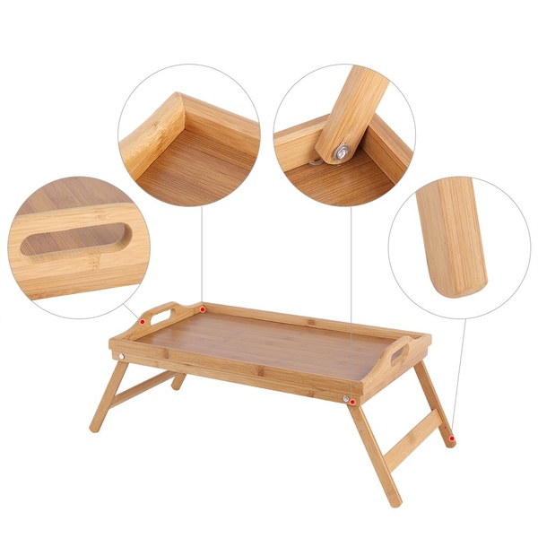 Foldable wooden Breakfast Tray – Bed Table, Laptop Desk & Serving Tray8